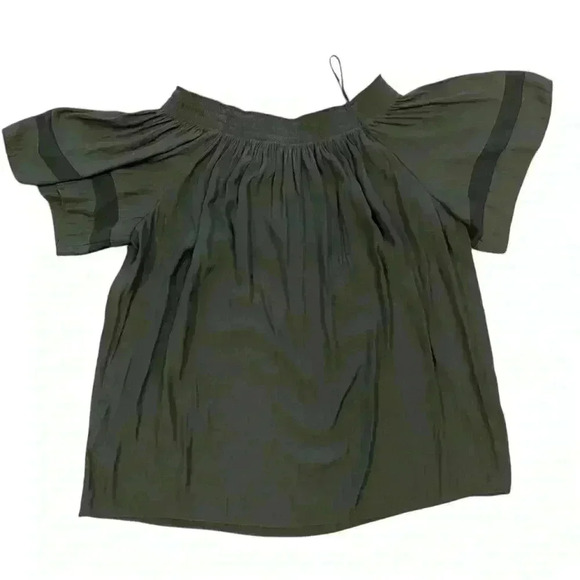 RAMY BROOK Blouse Shirt Black Jessica Smocked Off Shoulder Women's Size XSmall - Picture 7 of 12